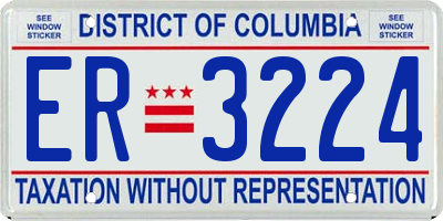 DC license plate ER3224