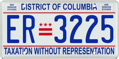 DC license plate ER3225