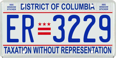 DC license plate ER3229