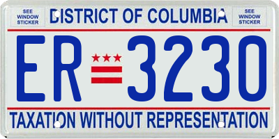 DC license plate ER3230