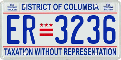 DC license plate ER3236