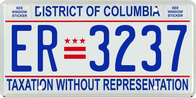DC license plate ER3237