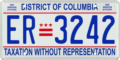 DC license plate ER3242