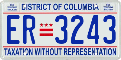 DC license plate ER3243