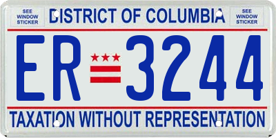 DC license plate ER3244