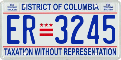 DC license plate ER3245