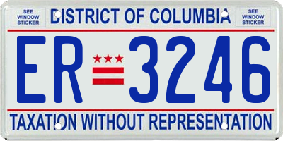 DC license plate ER3246
