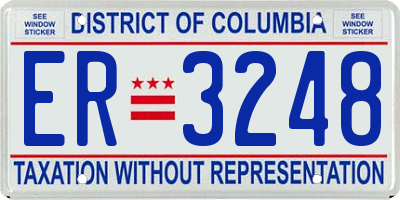 DC license plate ER3248