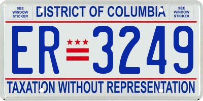 DC license plate ER3249