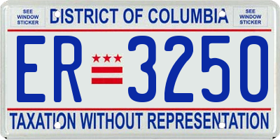 DC license plate ER3250