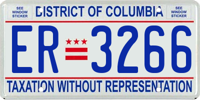 DC license plate ER3266