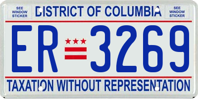 DC license plate ER3269