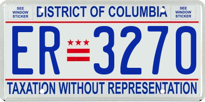 DC license plate ER3270