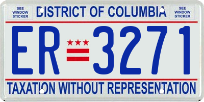 DC license plate ER3271
