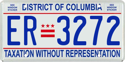 DC license plate ER3272