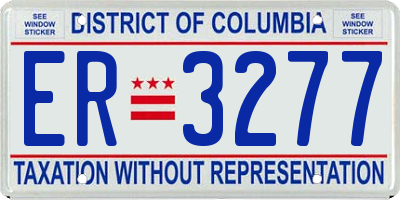 DC license plate ER3277