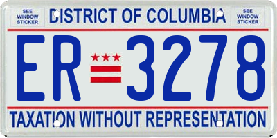 DC license plate ER3278