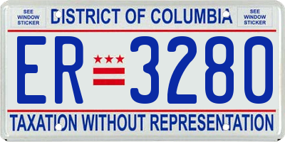 DC license plate ER3280