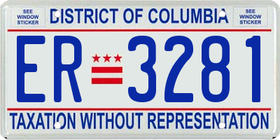 DC license plate ER3281