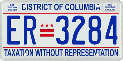 DC license plate ER3284