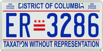 DC license plate ER3286