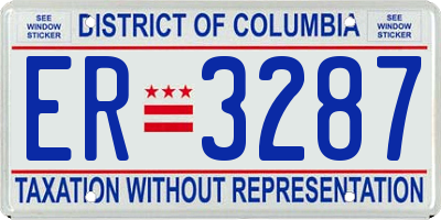 DC license plate ER3287