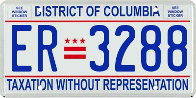 DC license plate ER3288