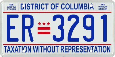 DC license plate ER3291