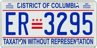 DC license plate ER3295
