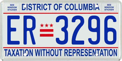 DC license plate ER3296