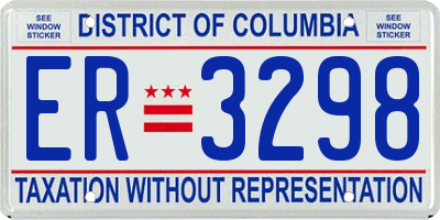 DC license plate ER3298