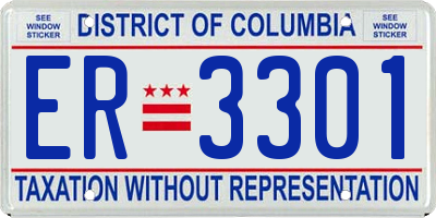 DC license plate ER3301