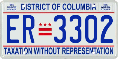 DC license plate ER3302