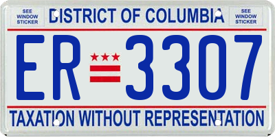 DC license plate ER3307