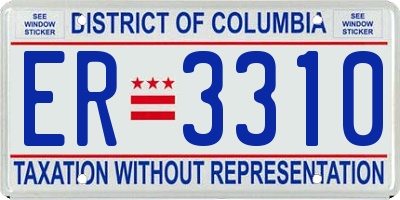 DC license plate ER3310