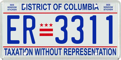 DC license plate ER3311