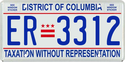 DC license plate ER3312