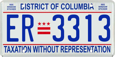 DC license plate ER3313
