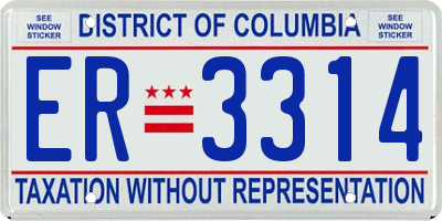 DC license plate ER3314
