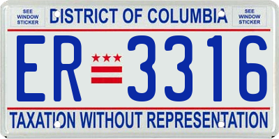 DC license plate ER3316