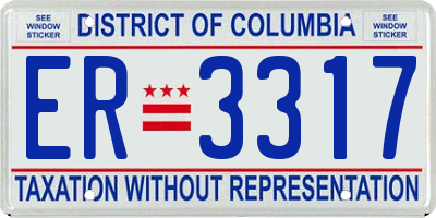DC license plate ER3317