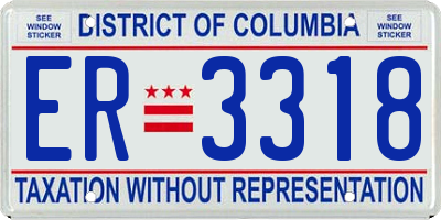 DC license plate ER3318