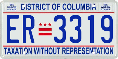 DC license plate ER3319