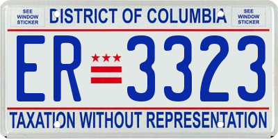 DC license plate ER3323