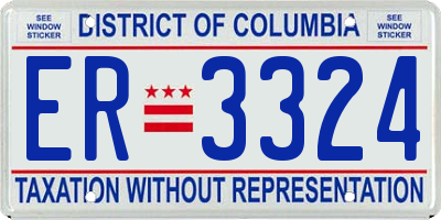 DC license plate ER3324