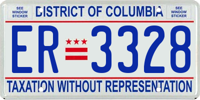 DC license plate ER3328