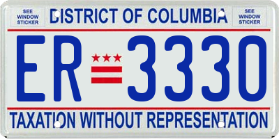 DC license plate ER3330
