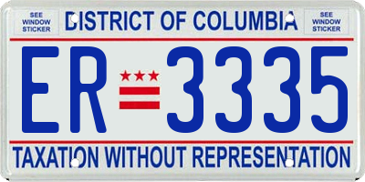 DC license plate ER3335