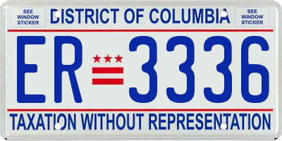 DC license plate ER3336