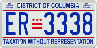 DC license plate ER3338